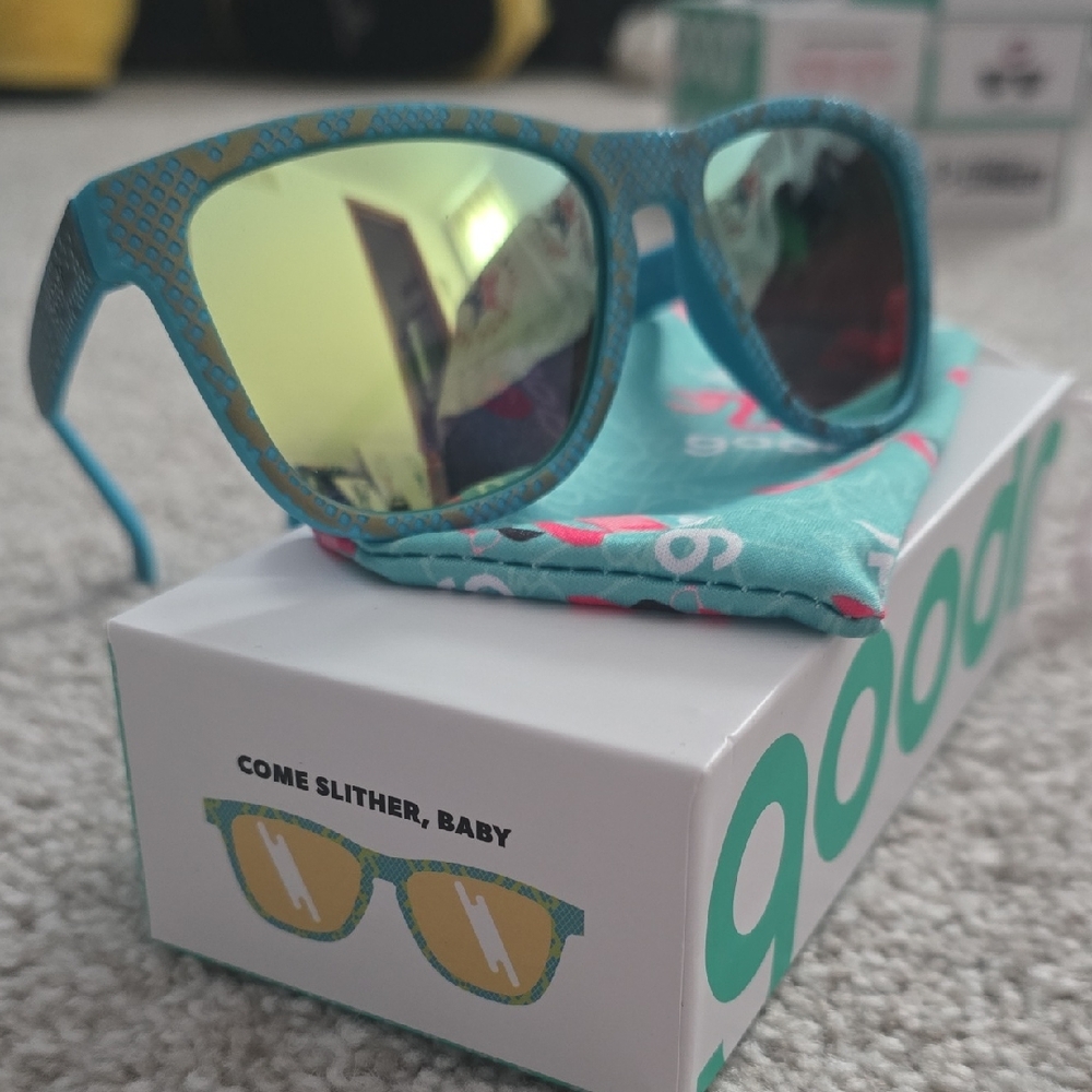 Goodr Blue Sunglasses with Reflective Lenses